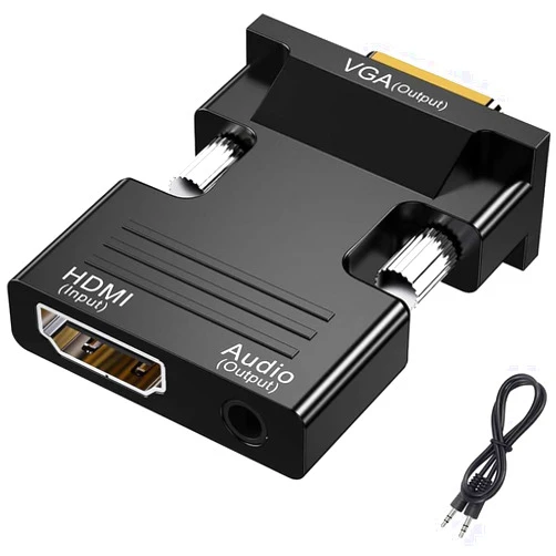 Generic HDMI to VGA Adapter, HD 1080P Audio Video Converter, Gold-Plated Connector (Female to Male) for Computers, desktops, laptops, PCs, Monitors, projectors, HDTVs, Chromebooks,Raspberry Pi,Roku, Xbox,etc