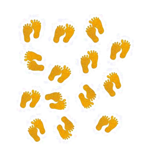 Vaujory Baby Shower Table Confetti Double -Side Glitter Gold Baby Foot Paper Confetti, 100pcs