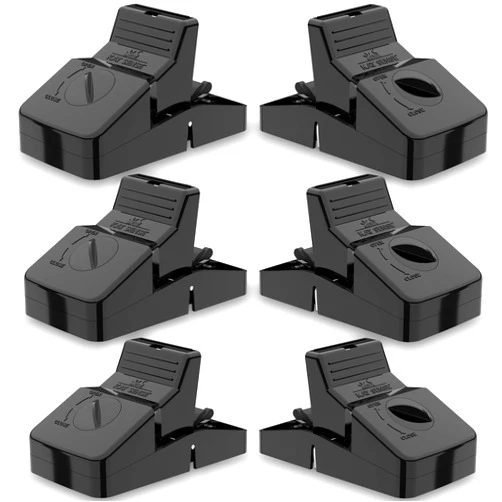 Kat Sense Pest Control Rat Traps, Professional Multi Captsure Set of 6 Large Snap Trap, Solutions for Indoor Outdoor AntiRodent Protection, Reusable Master Trapping Device for Rodents and Chipmunk