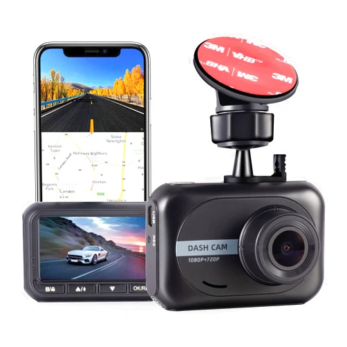 UYYE Q2 Dual Car Dash Cam, 1080P Full HD Car Dashboard Camera, 170° Wide Angle, WDR, Night Vision Dash Camera for cars, Built-in G-Sensor, Loop Recording, 24Hours Parking Monitor, Motion Detection