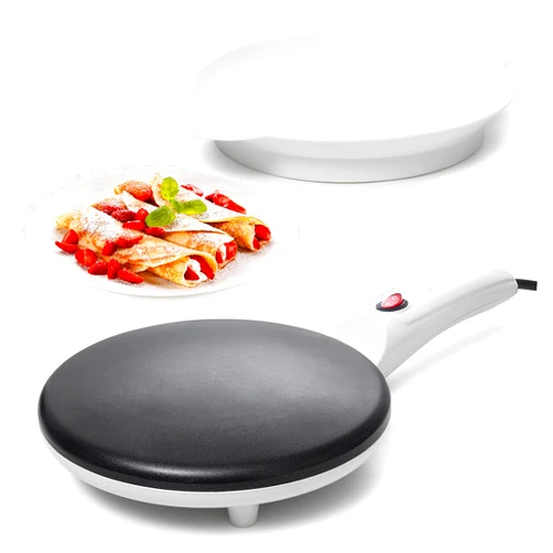 Moss & Stone Electric Crepe Maker 8 Inch, Pan Apo Portable Crepe Maker & Hot Plate Cooktop On/Off Switch, Nonstick Coating, Automatic Temperature Control, Easy To Use For Pancakes, Blintz, Chapati