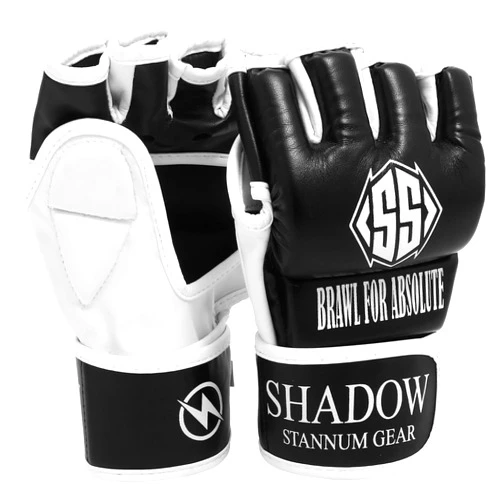 SHADOW STANNUM GEAR MMA Grappling Gloves for Boxing, Training, Sparring, Open Palm Knuckle Wrist Protection Fingerless Gloves