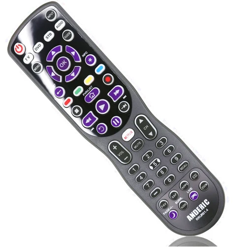 Anderic Universal fit for Roku 4-Device Remote Control with Macro, Learning, & Backlighting for All TVs Including Roku TVs/HDTVs/Smart TVs/Blu-Ray Players/Audio/Sound Bars - RRUR01.3
