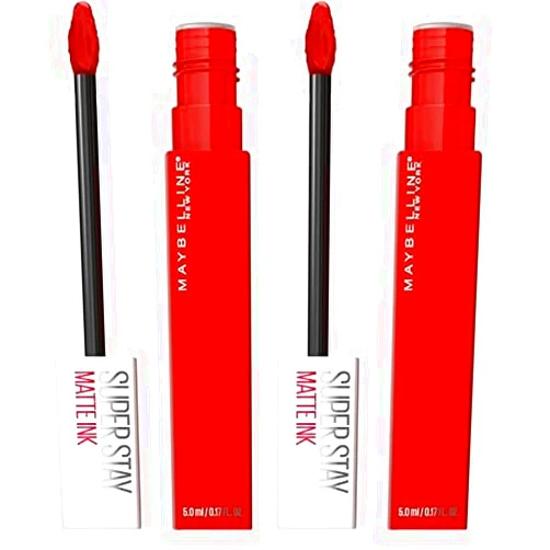 MAYBELLINE New York Super Stay Matte Ink Liquid Lipstick Makeup, Long Lasting High Impact Color, Up to 16H Wear, Innovator, Cardinal Red, 1 Count (Pack of 2)