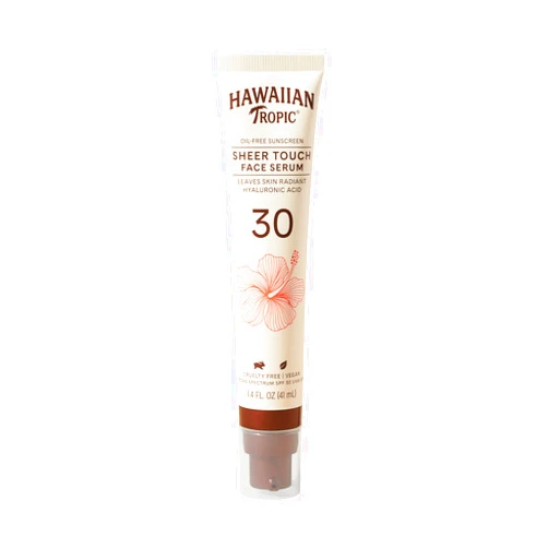 Hawaiian Tropic Sheer Touch Face Serum SPF 30, 1.4oz | Hyaluronic Acid Hydrating Serum For Women and Men | Travel Sunscreen