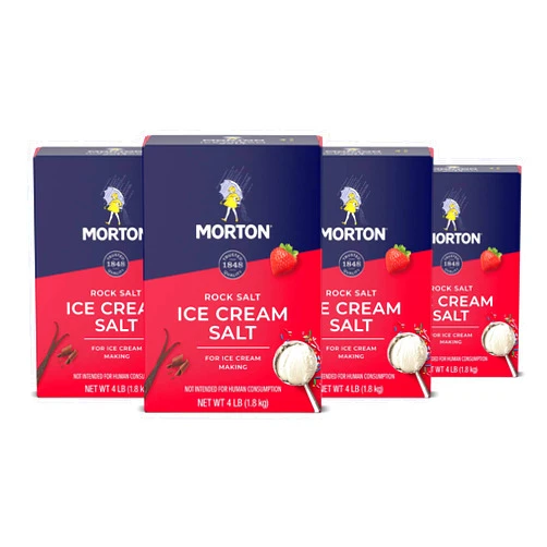 Morton Ice Cream Salt, Rock Salt, (4 lb), 4-Pack - Ideal for Making Ice Cream