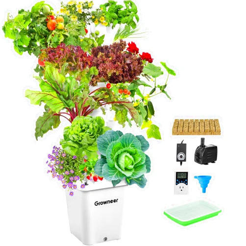 GROWNEER Hydroponics Growing System Tower Indoor Garden Vertical Garden Planter, 35 Pods, Smart Hydroponic Growing System Kit, Basic Edition