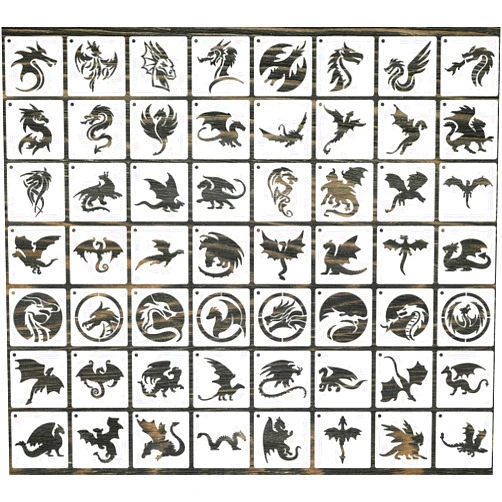 SUNVERSE Dragon Stencils for Painting 3inch Reusable Dragon Stencil Template Stencils for Crafts Paint Stencils for Painting on Wood Wall Card Fabrics