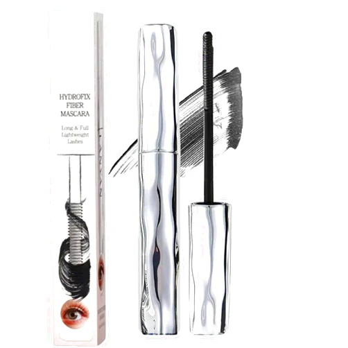 HMAMOR Waterproof Fibre Mascara, Steel Pipe Eyelash Primer, Tubular Eyelash Primer, Long-Lasting Smudgeproof Metal Wand 𝐌ascara (Black)