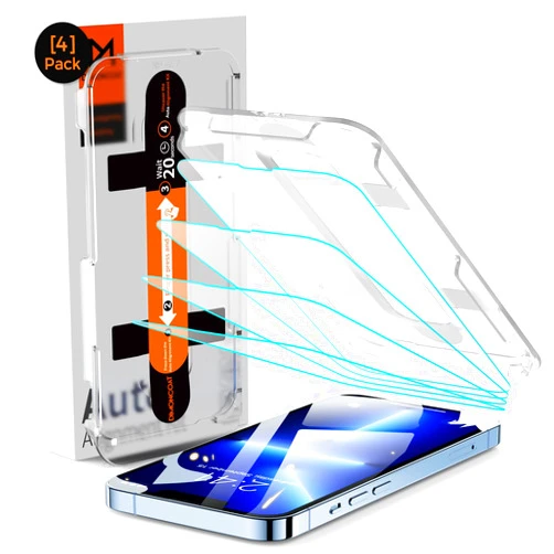 DIMONCOAT 4-PACK for iPhone 13 Pro Max/14 Plus Screen Protector [Auto Alignment Kit] Tempered Glass [10X Military Protection] Compatible 13Promax/14Plus 6.7