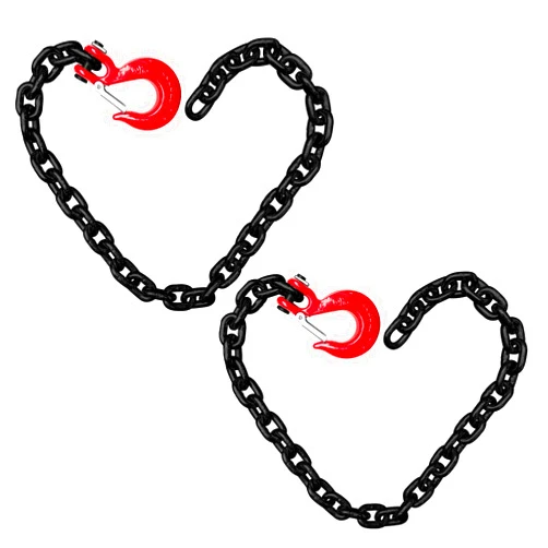 KITUYOTO Trailer Safety Chains with Hooks 36In G80 Tow Chain 5/16'' Safety Hook with Safety Latch 21,000 Lbs for Towing 2 Pack (5/16In X 36In)
