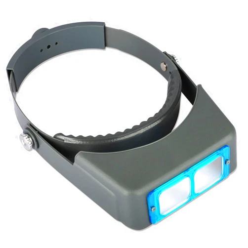 Elechood Headband Magnifier, Professional Double Lens Head-Mounted Loupe Jewelry Magnifier, Reading Visor Opitcal Glass Binocular Magnifier with Lens Magnification-1.5X 2X 2.5X 3.5X for Repair, Crafts