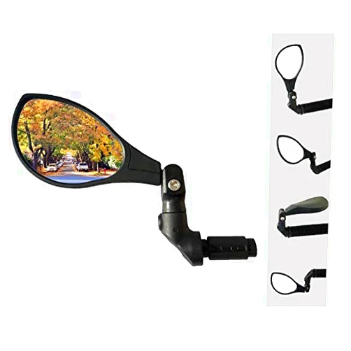 Hafny 2021 NEW Bar End Bike Mirror, HD Automotive Grade Glass Lens, Large Surface, Shatterproof, Multi-Angle Adjustable, E-Bike Mirrors, HF-M902LS-FR08 HF-M902LS-FR08 (Left Side, Silver Glass)