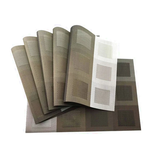 Gugrida Set of 6 Placemats for Dinning Table, Luxury PVC Woven Vinyl Table Mats,Washable and Heat Insulation Kitchen Place Mats (6 pcs, Grey)