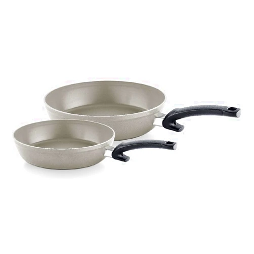 Fissler Ceratal Comfort Ceramic Non-Stick Frying Pan 2 Piece Set, 9.5 Inch and 11 Inch, Warm Grey, Made without PFAS