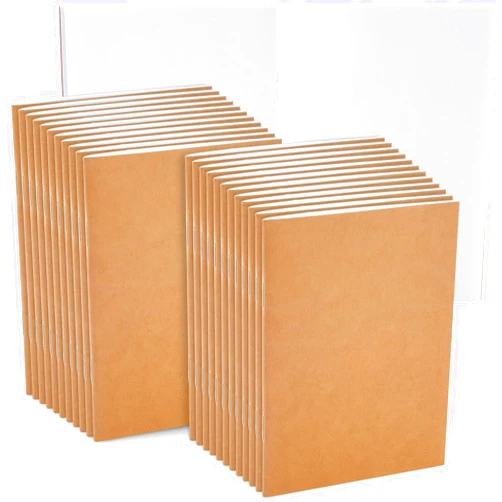 Paper Junkie Blank Notebook Bulk, Brown Unlined Kraft Paper Journals for Kids Drawing, Sketching, Sketchbooks for Students to Write Stories, Classroom Supplies - A6 4x6 inch - Small (Pack of 24)