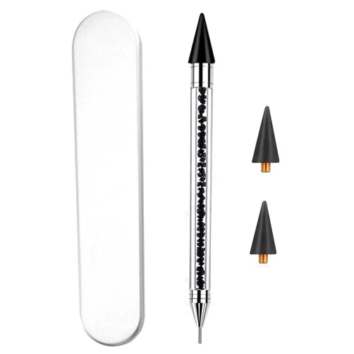 NFRBTD Rhinestone Picker Tool Dotting Pen with 2 Wax Tips, Wax Pencil for Rhinestones, Crystal Diamond Pickup Tool Gem Jewel Applicator, Rhinestone Tool for Crafting Bedazzling DIY Nail Art