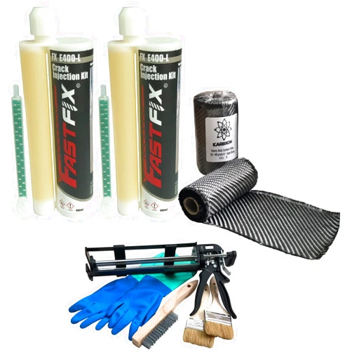 KARBXON Concrete Crack Repair KIT-Carbon Fiber Concrete reinforcing Fiber Fabric-Fastfix-it High Strength epoxy - Complete kit for All Concrete, Basements, Foundation Wall Repairs-All You Need (10)