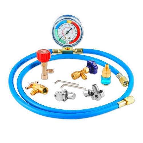 Lichamp A/C R134A Refrigerator Freon Recharge Kit with Bullet Piercing Valve, Piercing and Self-Sealing Can Tap 134A