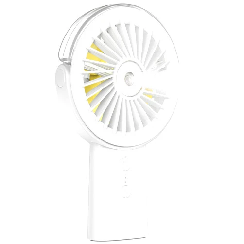 Otlonpe Misting Fan Portable Fan with Mist, 4000 mAh Rechargeable Handheld Fan Battery Operated Water Spray Mister Fan, Small Personal Hand Held Fan Power Bank for Travel Men Women, White