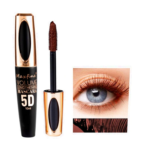 MIESCHER Brown Mascara for Eyelashes,Colored Waterproof Mascara Long Lasting Thick Eye Lash Mascara,5D Silk Fiber Lash Mascara Smudge-Proof Volumizing,Lengthening,Curling Color Mascara Makeup Party Stage Use
