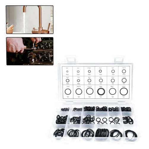 Dawfall 300 PCS Car O-Ring Classification Set, 18 SPEC of Rubber Flexible Sealing Rings, Easy Storage with Storage Box, Universal Maintenance Tool for Car A/C Machinery Home Appliances (Black)
