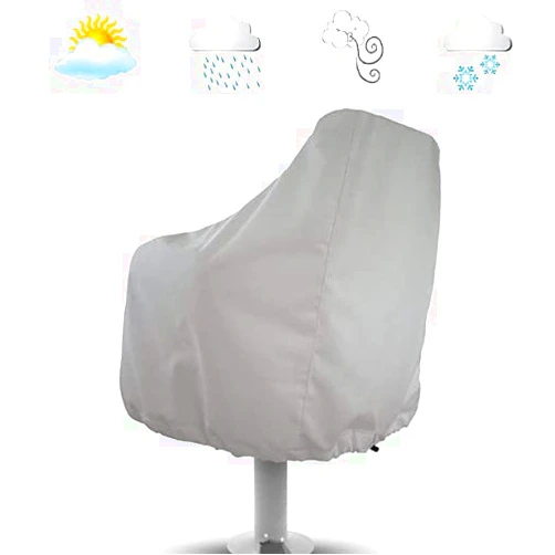 Nachar 2 Pack Boat Seat Cover, Outdoor Waterproof Folding Chair Seat Cover Oxford Fabric Helm Chair Protective Covers Pontoon Boat Accessories,Fishing Chair CoverSilver