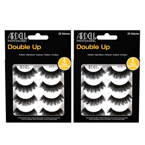 Ardell False Eyelashes 4 Pack Double Up 203, x 2 packs (4 pairs per pack)