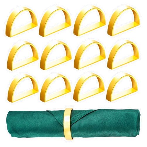 VBSNEOID Napkin Rings Set of 12 Gold Easter Napkin Rings for Anniversary Thanksgiving Dinner Wedding Birthday Christmas Table Decorations (Bright Gold)