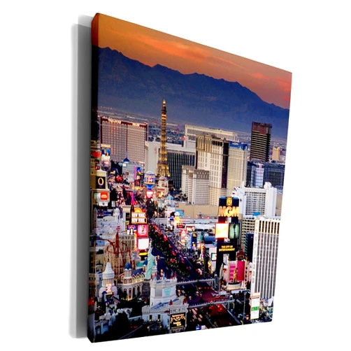 3dRose Museum Grade Canvas Wrap - Nevada, Las Vegas, City at sunset - US29 BJA0045 - Jaynes Gallery Las Vegas