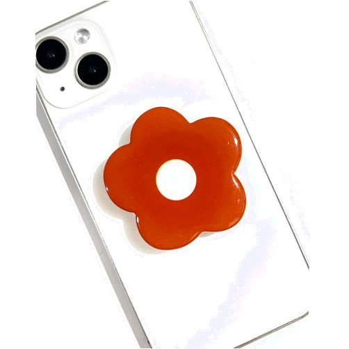 Petitepop Simple Flowers Sticky Mobile Phone Grip,Solid Color Clear Cell Phone Stand, Expanding Cell Phone Charms Accessory, Interchangeable Finger Kickstand, Collapsible Handle Grip Holder for Kindle