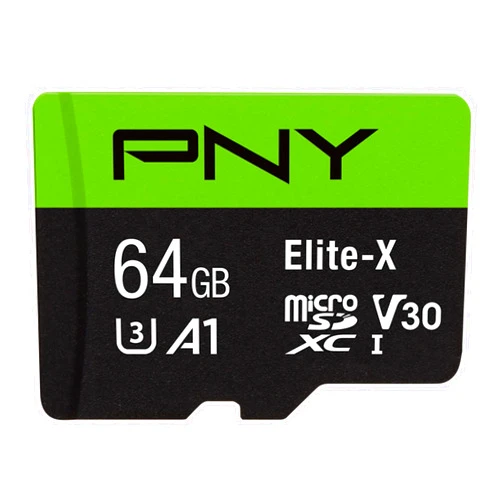 PNY 64GB Elite-X Class 10 U3 V30 microSDXC Flash Memory Card