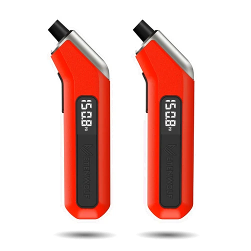 ETENWOLF Digital Tire Pressure Gauge 2 Pack, Industrial Tire Gauge 3-200 PSI, Calibrated to ANSI B40.7 Grade 2A(Plus-Minus 0.5%), Air Pressure Gauge with Replaceable AAA Batteries (Vivid Orange)
