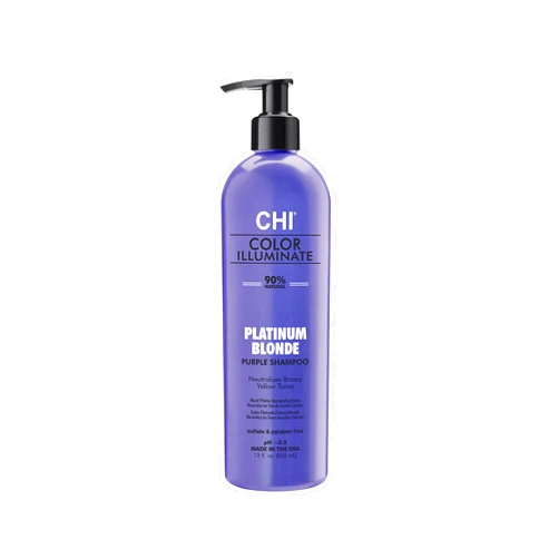 CHI Color Illuminate Shampoo, Provides Balanced Color Replenishment Between Salon Services, Sulfate, Paraben, & Cruelty-Free, Platinum Blonde, 12 Oz