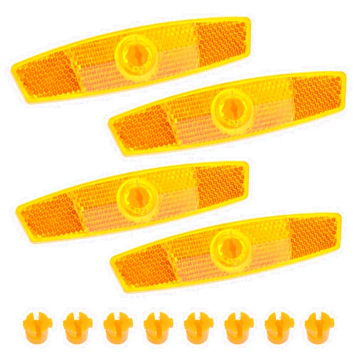 Salbsever 4 PCS Bicycle Wheel Spoke Reflectors Accessories, Bike Front and Rear Reflectors Mountain Bike Safety Warning Reflectors for Night Cycling, Handlebar, Seatpost Bike Front and Rear Reflectors