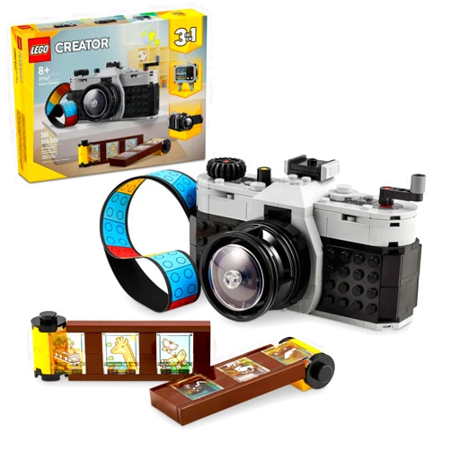 LEGO Creator 3 in 1 Retro Camera Toy, Transforms from Toy Camera to Retro Video Camera to Retro TV Set, Photography Gift for Boys and Girls Ages 8 Years Old and Up Who Enjoy Creative Play, 31147