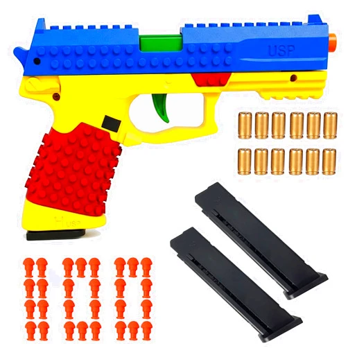 Dreamplay DIY Building Blocks Automatic Pull Back Action Platebase Compatible with Legos Shooting Games Education Model Gifts (Blue)