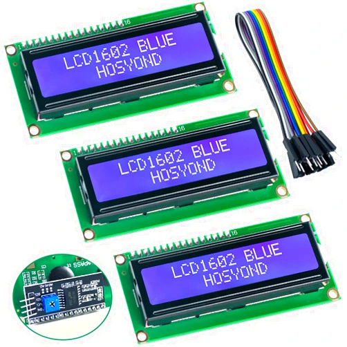 Hosyond 3pcs I2C IIC 1602 LCD Display Module 16x02 LCD Screen Module for Arduino Raspberry Pi