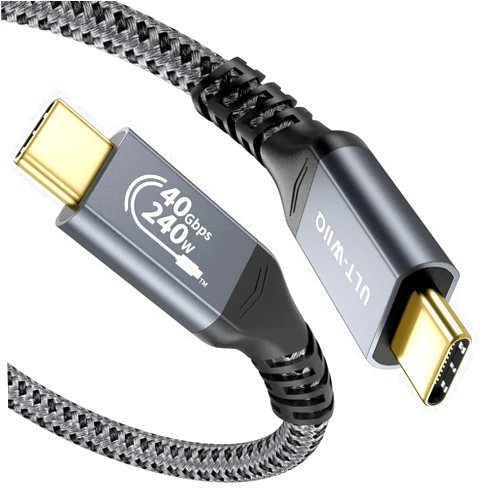 ULT-WIIQ USB4 Cable for Thunderbolt 4 Cable 40Gbps High Speed Data Transfer 240W PD 3.1 USB C to USB C Cable Fast Charging 8K/6K@60Hz USB 4 Cable for iPhone 15 Pro MacBook eGPU Docking GaN SSD 3.93FT