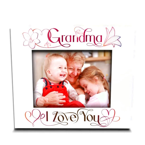 BELLA BUSTA- Grandma I Love You Picture Frame-From Grandchildren- Mothers Day, Christmas, Wedding, Memorioes Keepsake-Appreciation for the Grandmother-UV Print (5x7 HORIZONTAL)