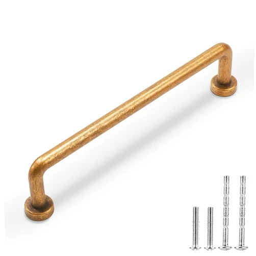 BUKOBYHE 10 Pack 5Inch Kitchen Cabinet Handles Antique Brass Cabinet Pulls Vintage Drawer Pulls Kitchen Hardware Zinc Alloy Kitchen Handles for Cabinets Cupboard Handles Drawer Handles