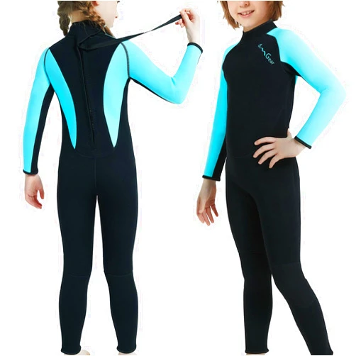 OMGear Wetsuit Kids 2mm 3mm Shorty Neoprene one Piece Short Sleeves Diving Suits Back Zipper Thermal Swimsuit for Youth Boys Girls Scuba Diving Surfing Snorkeling Swimming Water Sports