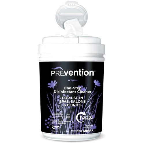 Prevention All Purpose Disinfectant Wipes – Canister of Cleaning Wipes for Salons, Spas, Wellness Centers and Yoga Studios – Hospital Grade Surface Sanitizing – 160 Count