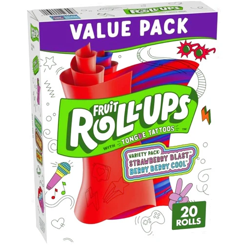 Fruit Roll-Ups Fruit Flavored Snacks, Variety Value Pack, 0.5 oz, 20 ct