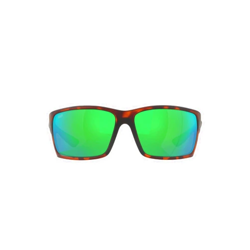 Costa Del Mar Mens Reefton Rectangular Sunglasses, Matte Retro Tort/Green Mirrored Polarized-580P, 64 mm