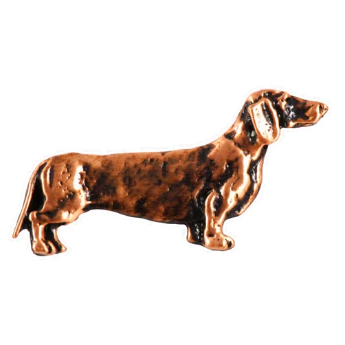 Creative Pewter Designs Dachshund Pin, Wiener Dog, Copper Plated, DC364F, 1 3/4 Inches, Handmade in the USA, Realistic WienerGift, Doxie Dog Pin, Metal, Lapel Pins, Hat Pin, Brooch, Gift, Over 90 Dog Breeds Available