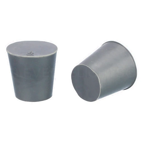 CleverDelights Rubber Stoppers — Size 4 — 10 Pack — 20mm x 26mm x 25mm Long — Gray Solid Plug #4
