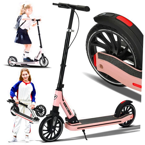 GLDDFDG kick scooter for kids ages 6+, foldable and height adjustable, scooters for boys and girls 6 years, scooter for adults, with Double Braking System, 200MM Solid Tires Big Wheels for Kids