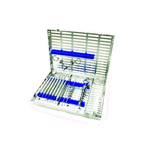 Hu-Friedy IM4168 Signature Series 16 Instrument Cassette with Accessory Area, Large, Blue