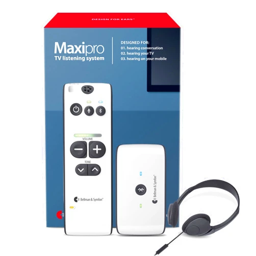 Bellman & Symfon Maxi Pro 3-IN-1 Bluetooth TV Listening Device & Hearing Amplifier with Headphones – Listen to TV Wirelessly with TV Streamer –Digital Hearing Amplifier for Conversations & Cell Phone